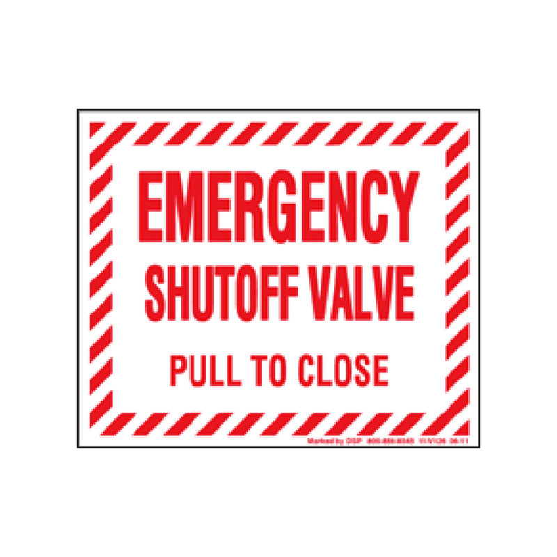 DOU V126 EMERG SHUT OFF DECAL