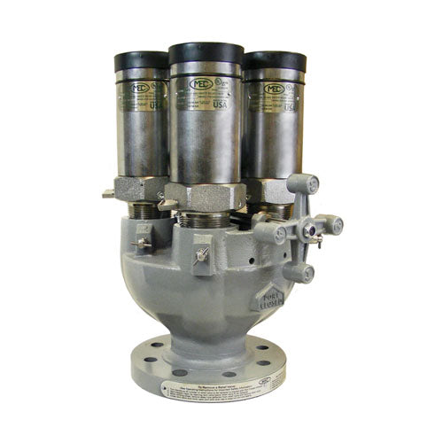 ME 903S-16B/250 2"MNPT Mini-Quad Port Manifold, 3 Brass Relief Valve - 250PSI -